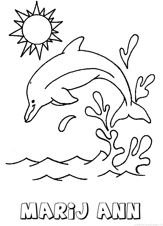Marij ann dolfijn kleurplaat